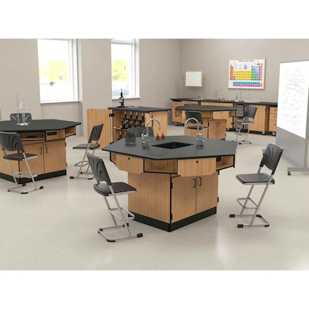 National Public Seating Mobile Science Cart with Tote Trays MSC04